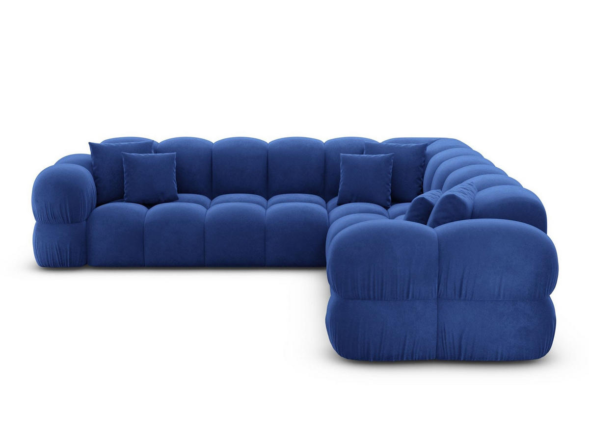 COUCH Monteverde L-Form Dunkelblau Samtstoff - Dunkelblau, Kunststoff (253/253cm)