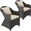 RATTANSESSEL 2er Set, 71 x 60 x 84 cm,grau - Grau, Kunststoff (60/84/71cm) - tectake