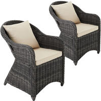 RATTANSESSEL 2er Set, 71 x 60 x 84 cm,grau - Grau, Kunststoff (60/84/71cm) - tectake