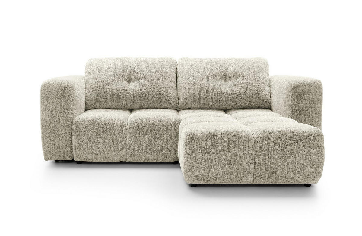 ECKSOFA ARTE 01 Creme Chenille mit Schlaffunktion - Creme, Holz (245/177cm) - MASSENO