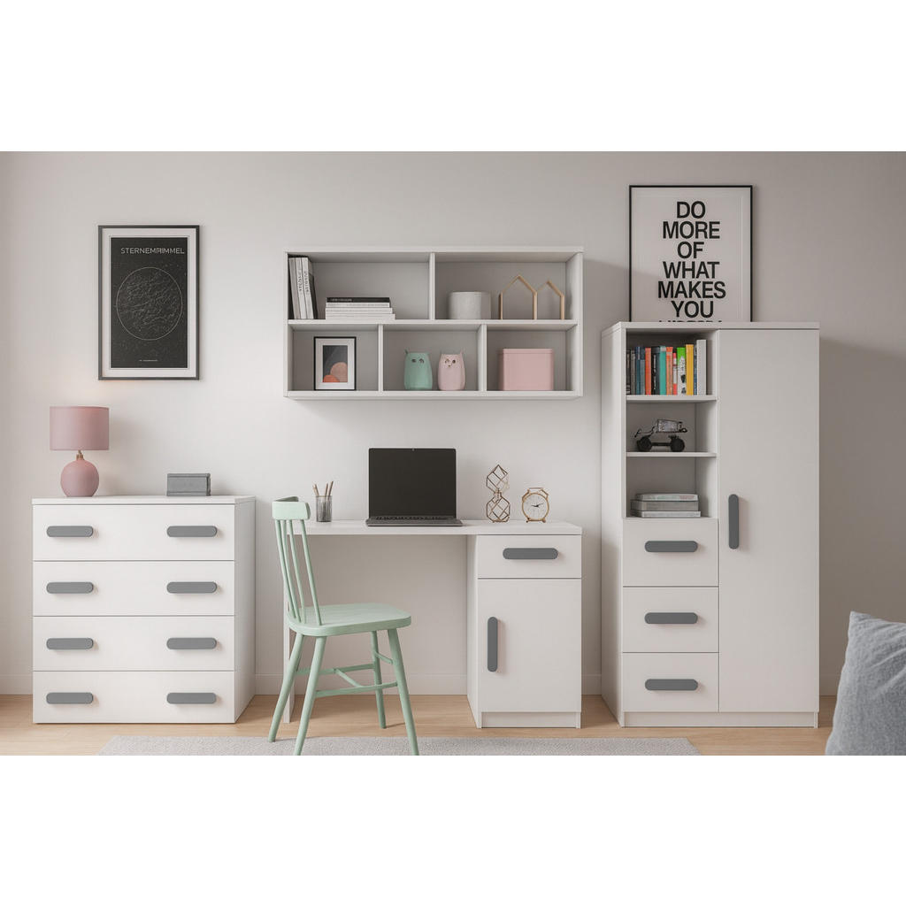 Thumbnail - Deine Möbel 24 Kinderkommode, Weiß, Grün, Holzwerkstoff, 80x90x40 cm, Babymöbel, Kinderkommoden