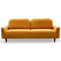 BETTSOFA FILO Orange Velours-Stoff mit Schlaffunktion - Orange, Holz (244/92/102cm) - MASSENO