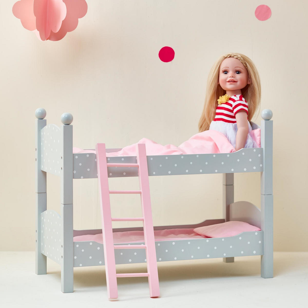 PUPPENBETT, Grau, 44cm - Grau, Holzwerkstoff (27/44/51cm) - Teamson Kids