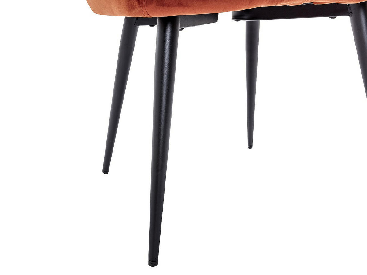 STUHL - 58.5 cmcm x 62 cmcm - Stoff, Samt - Terracotta - PEGA - Terracotta, Textil (58.5/78/62cm) - Vente-Unique