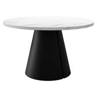 ESSTISCH Calma 100 - Schwarz/Weiß, Holzwerkstoff/Metall (100/100/76cm) - MIRJAN24