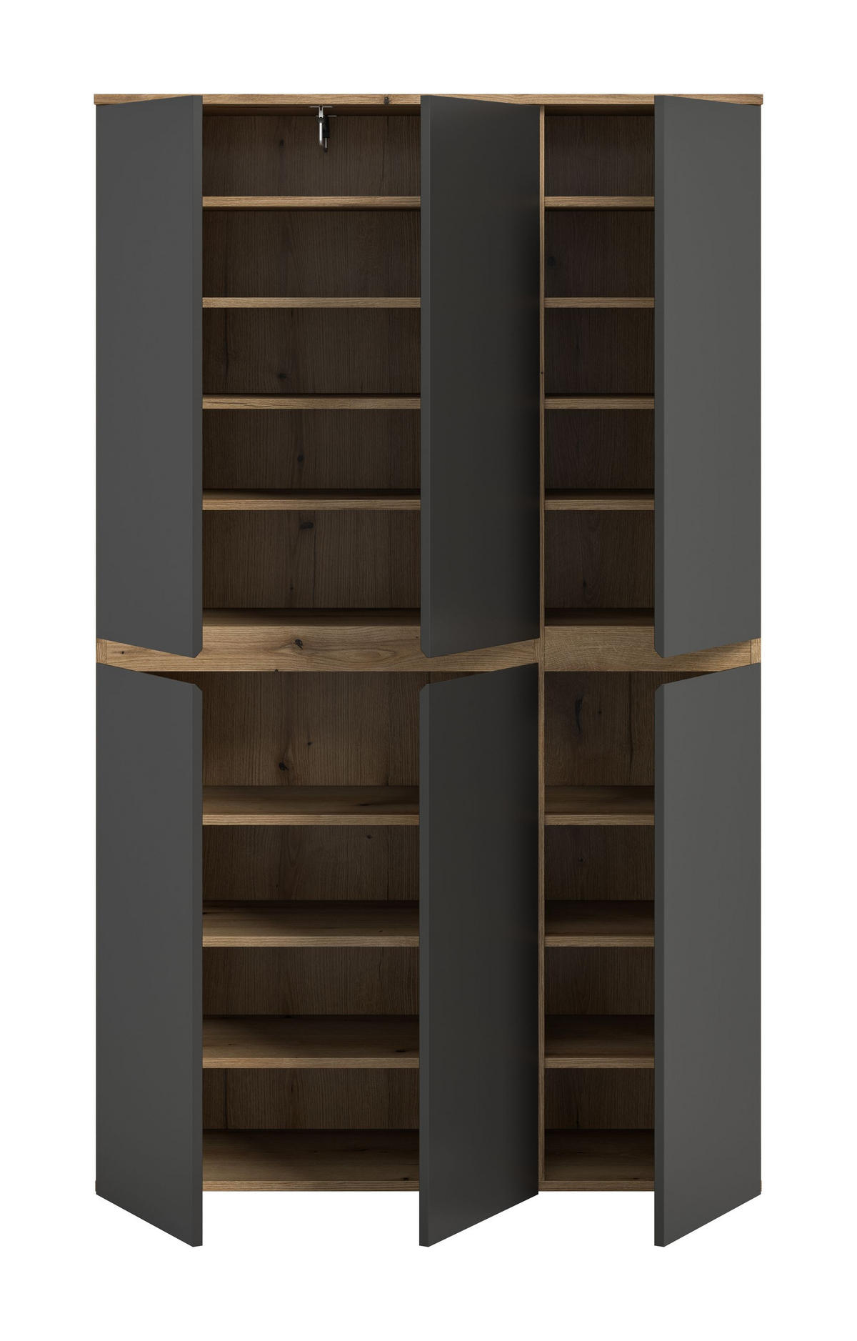 UNIVERSALSCHRANK SCARPA (B/H/T: ca. 105/175/37 cm) in Evoke Oak Nachbildung/anthrazit - Eichefarben, Holzwerkstoff (105/175/37cm)