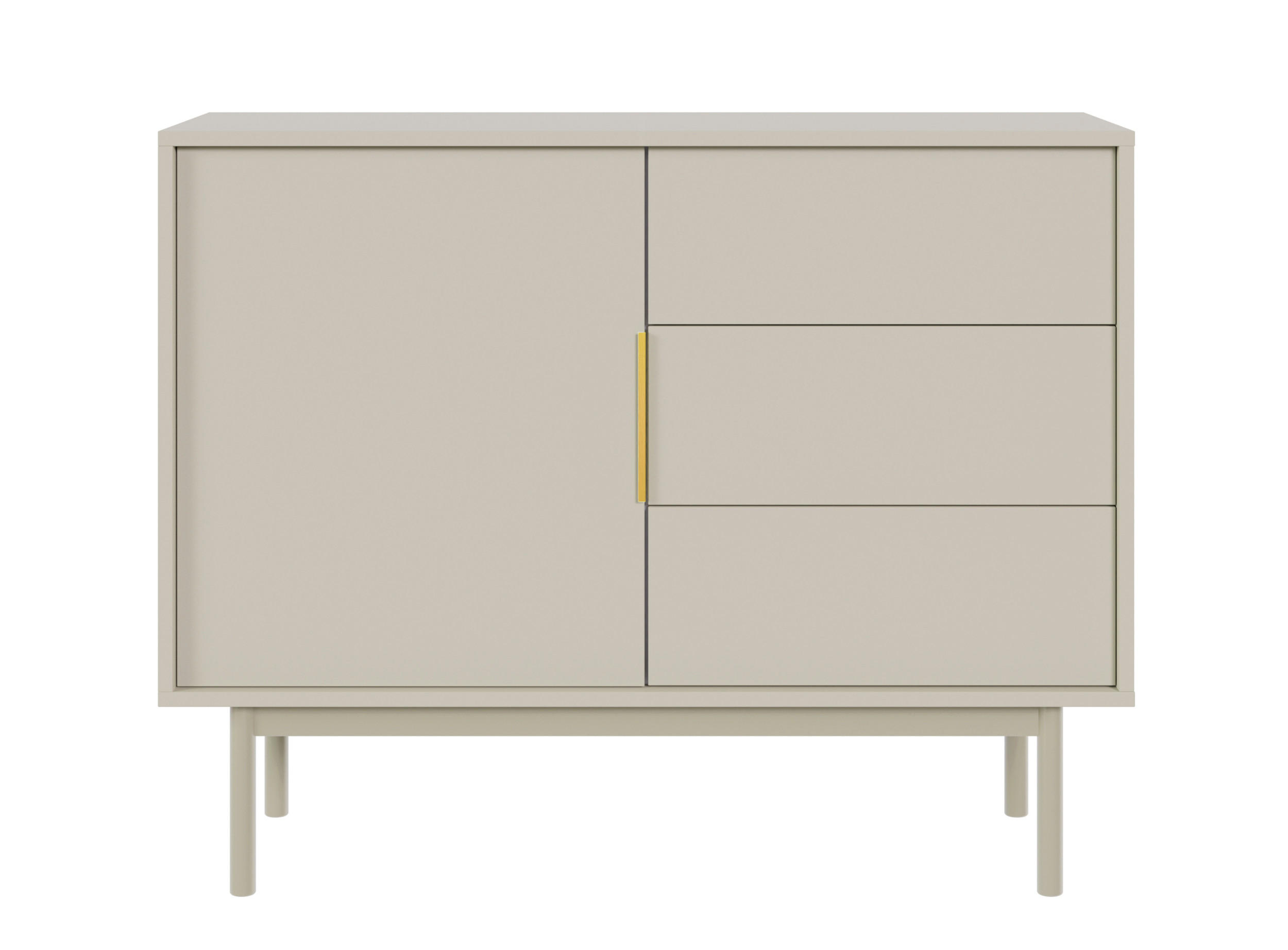 SIDEBOARD Viviaro Graubeige 104 cm - Greige/Goldfarben, Holz/Holzwerkstoff (104/82/39cm) - Selsey
