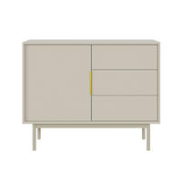 SIDEBOARD Viviaro Graubeige 104 cm - Greige/Goldfarben, Holz/Holzwerkstoff (104/82/39cm) - Selsey