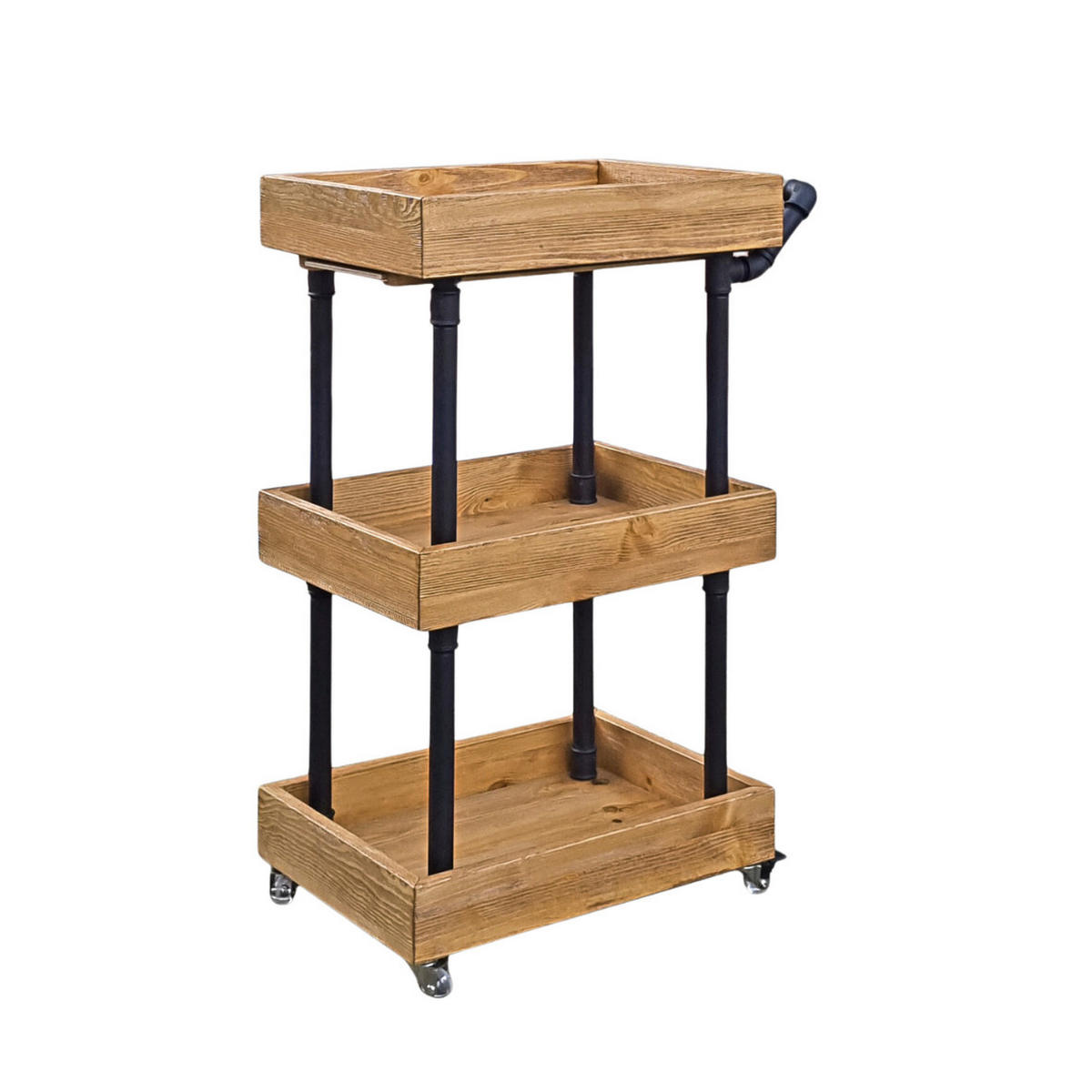 FRISEURWAGEN auf Massivholzrädern - Eichefarben, Holz (50/90/35cm) - Rawood Furniture