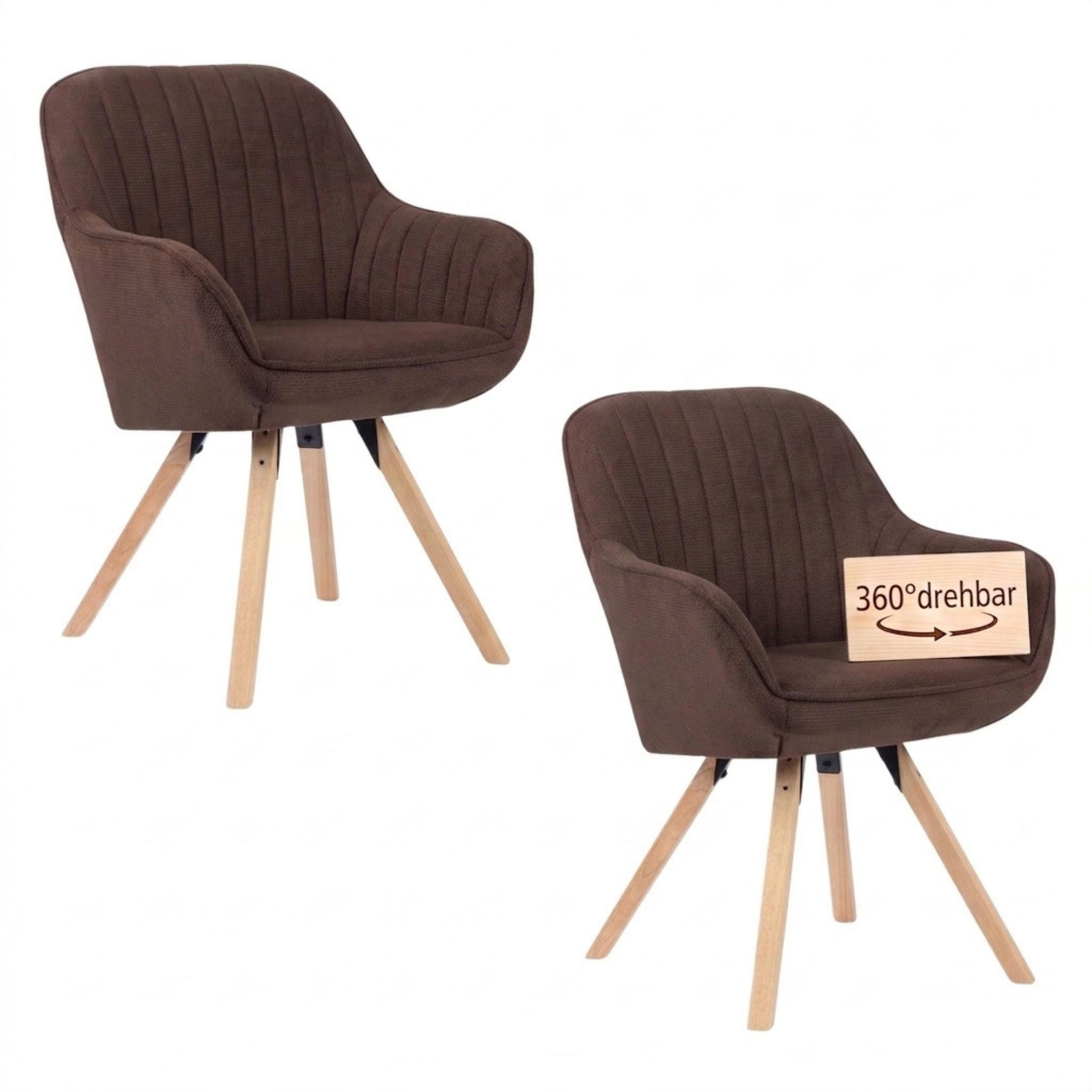 ESSZIMMERSTÜHLE Matera 2er-Set - Beige/Schwarz, Naturmaterialien/Textil (59/89/61cm) - Mr. Deko