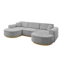 WOHNLANDSCHAFT MARI-U1-v2 - 303x171x83 cm Grau Velours - Grau, Holzwerkstoff/Textil (303/83/171cm) - ALTDECOR