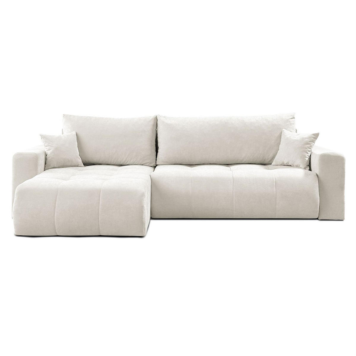 ECKSOFA Gepolstertes CLOUD mit Schlaffunktion und Bettkasten, Wind 02 - Beige, Textil (277/143cm) - Lookway