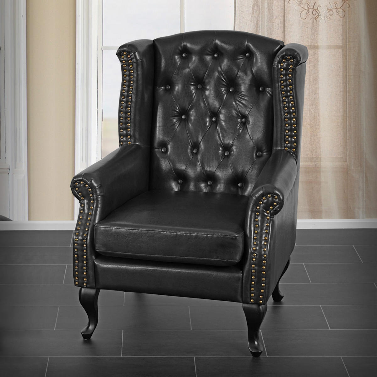 RELAXSESSEL Schwarz - Schwarz, Textil (75/102/80cm) - MCW