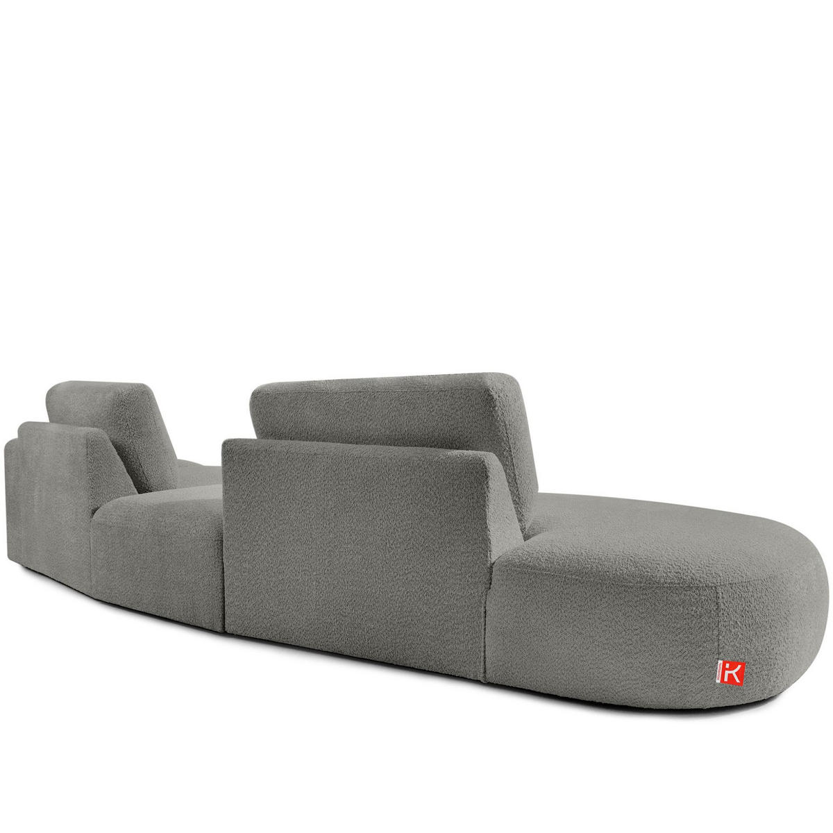 4-SITZER ECKSOFA ZUCCO Boucle links, Grau - Grau, Textil (350/84/105cm) - KONSIMO®