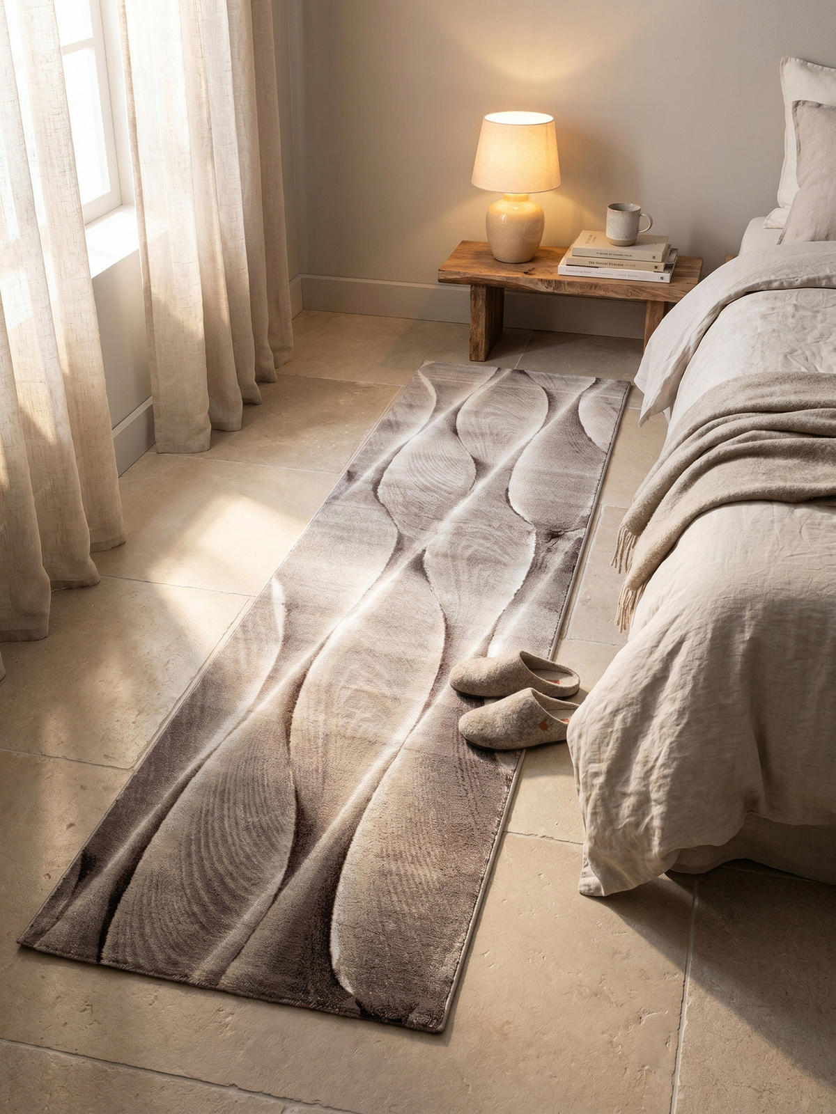 KURZFLORTEPPICH DRAU, mit Farbverlauf, Braun, 80 x 300 cm - Braun, Textil (80/300cm) - KADIMA DESIGN