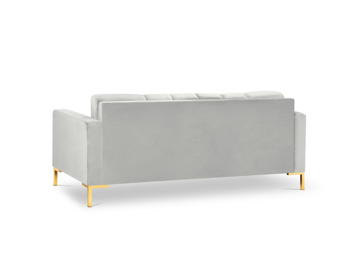SOFA Mamaia aus Samt silber 2 Sitzplätze - Silberfarben, Textil (92/75/152cm) - Micadoni