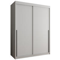 SCHIEBETÜRENSCHRANK 150 cm Breite, weiß mit schwarzem Griff - Schwarz/Weiß, Holzwerkstoff (150/200/62cm) - Home Collective