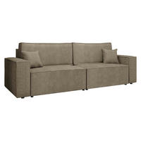 SCHLAFSOFA Karl - Hellbraun/Schwarz, Holz/Kunststoff (245/82/90cm) - MIRJAN24