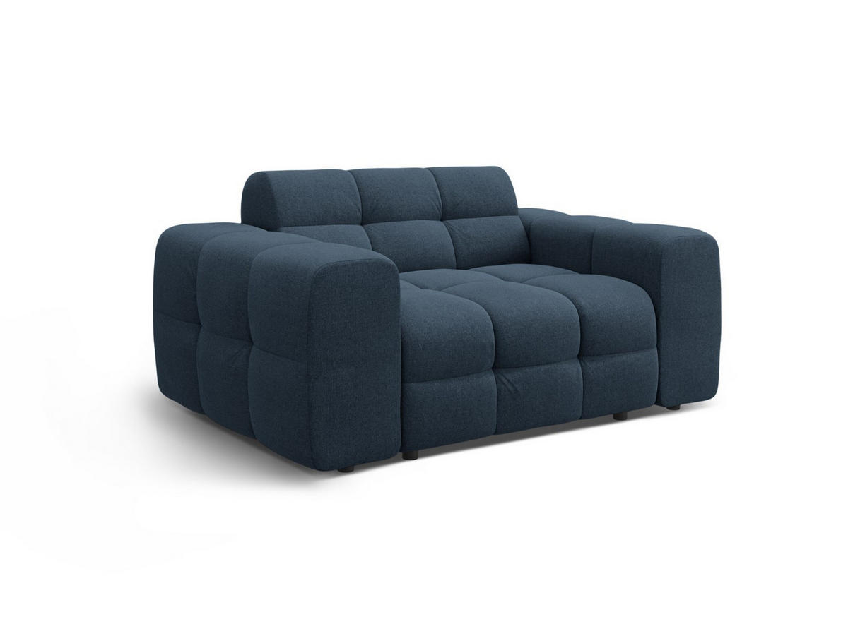 SOFA Kendal aus strukturiertem Stoff marineblau 2 Sitzplätze - Blau, Textil (156/79/103cm) - Micadoni