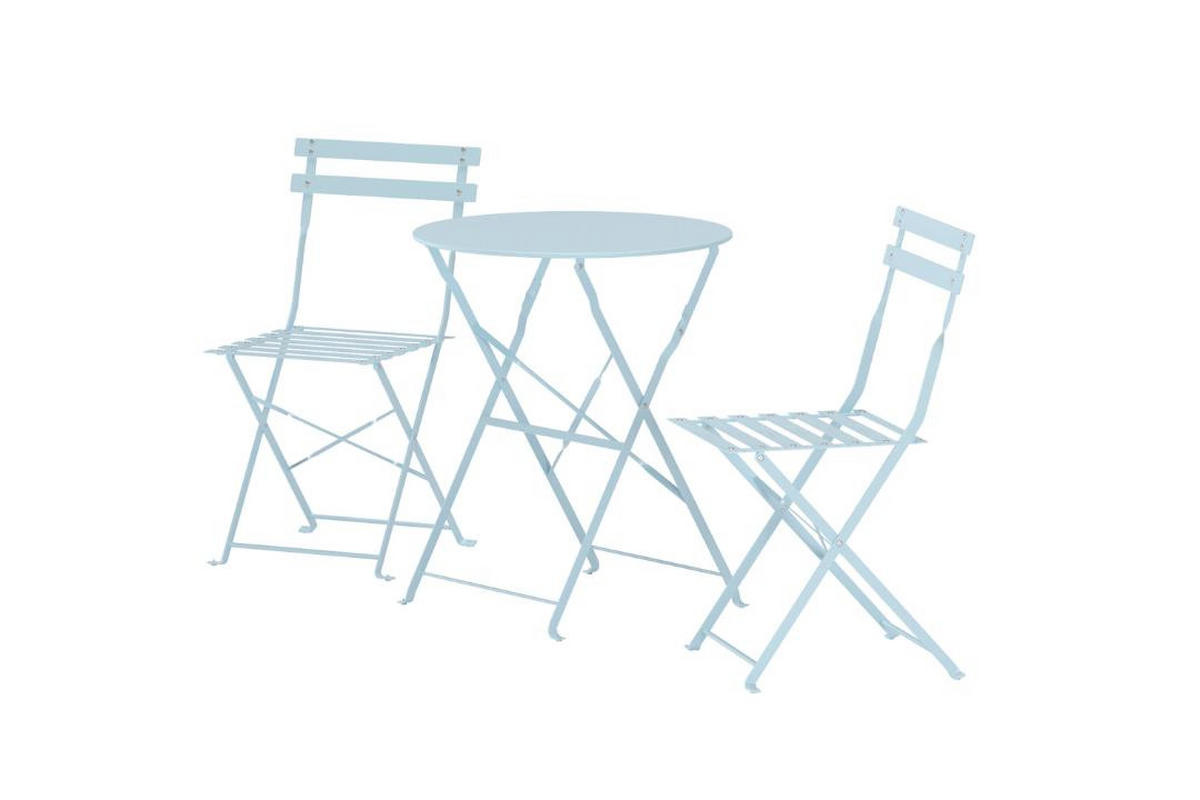 GARTENSET, Tao, Blau, Stahl, 60 x 60 x 71 cm, 3-teilig - Blau, Metall - ebuy24