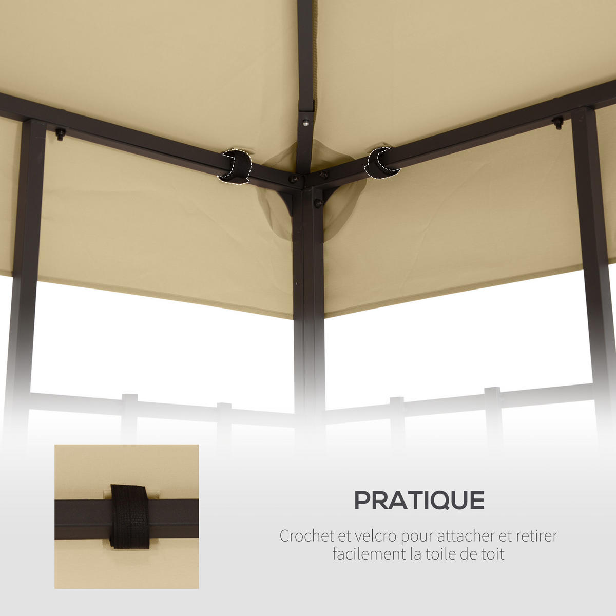 ERSATZDACH für Gartenpavillon DE-12550 3x3 m Beige - Beige, Textil (300/1/300cm) - ComfortXL