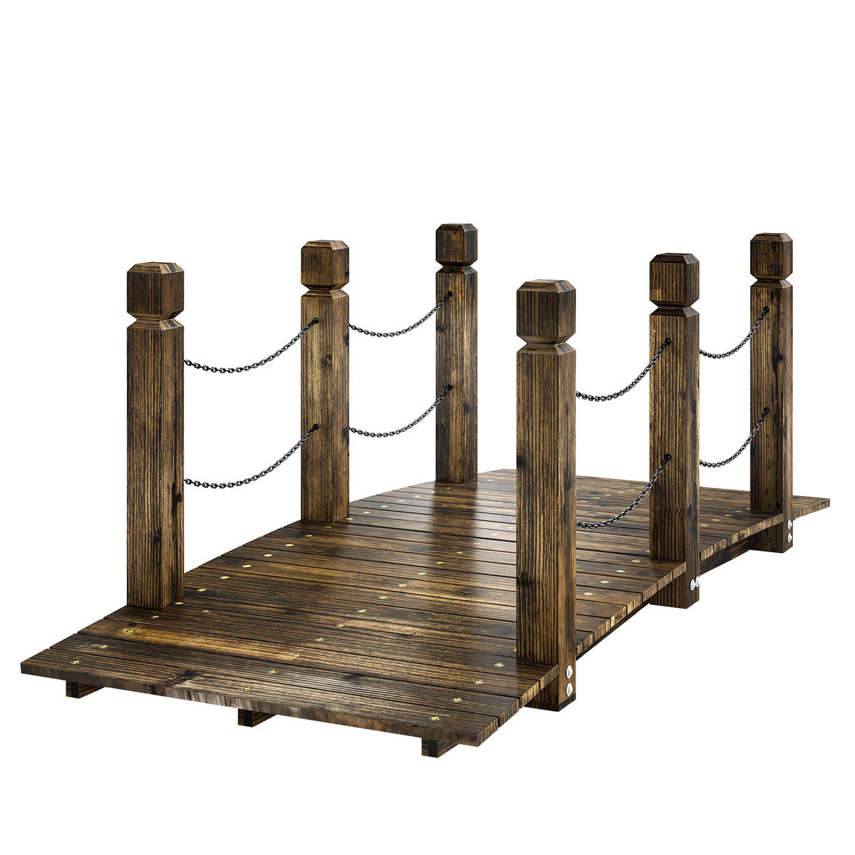GARTENBRÜCKE,HOLZBRÜCKE 1,51m,karbonisiert - Schwarz, Holz (151/68/54.5cm) - Vallsero
