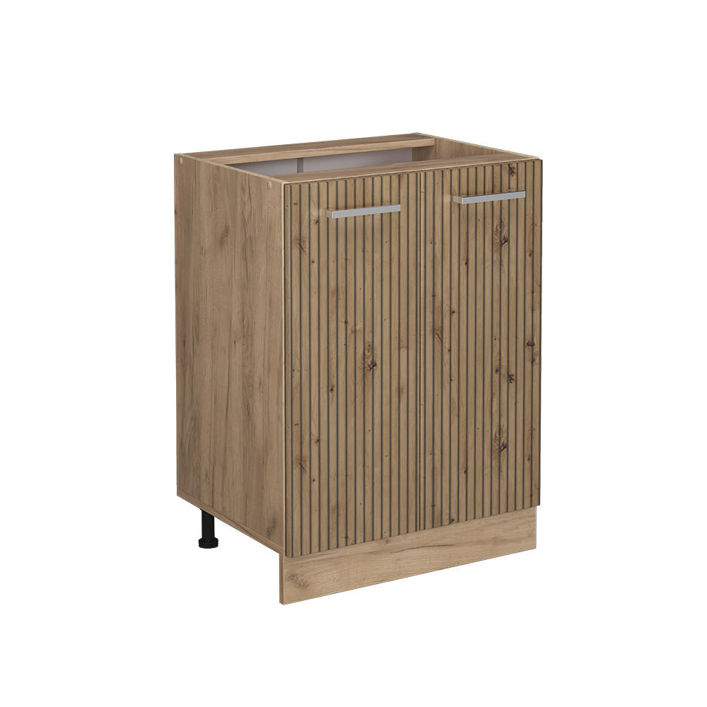 KÜCHENUNTERSCHRANK R-Line Artisan-Eiche 60 cm ohne AP - Honigeiche/Eiche Wotan, Holzwerkstoff (60/81.6/46cm) - Vicco