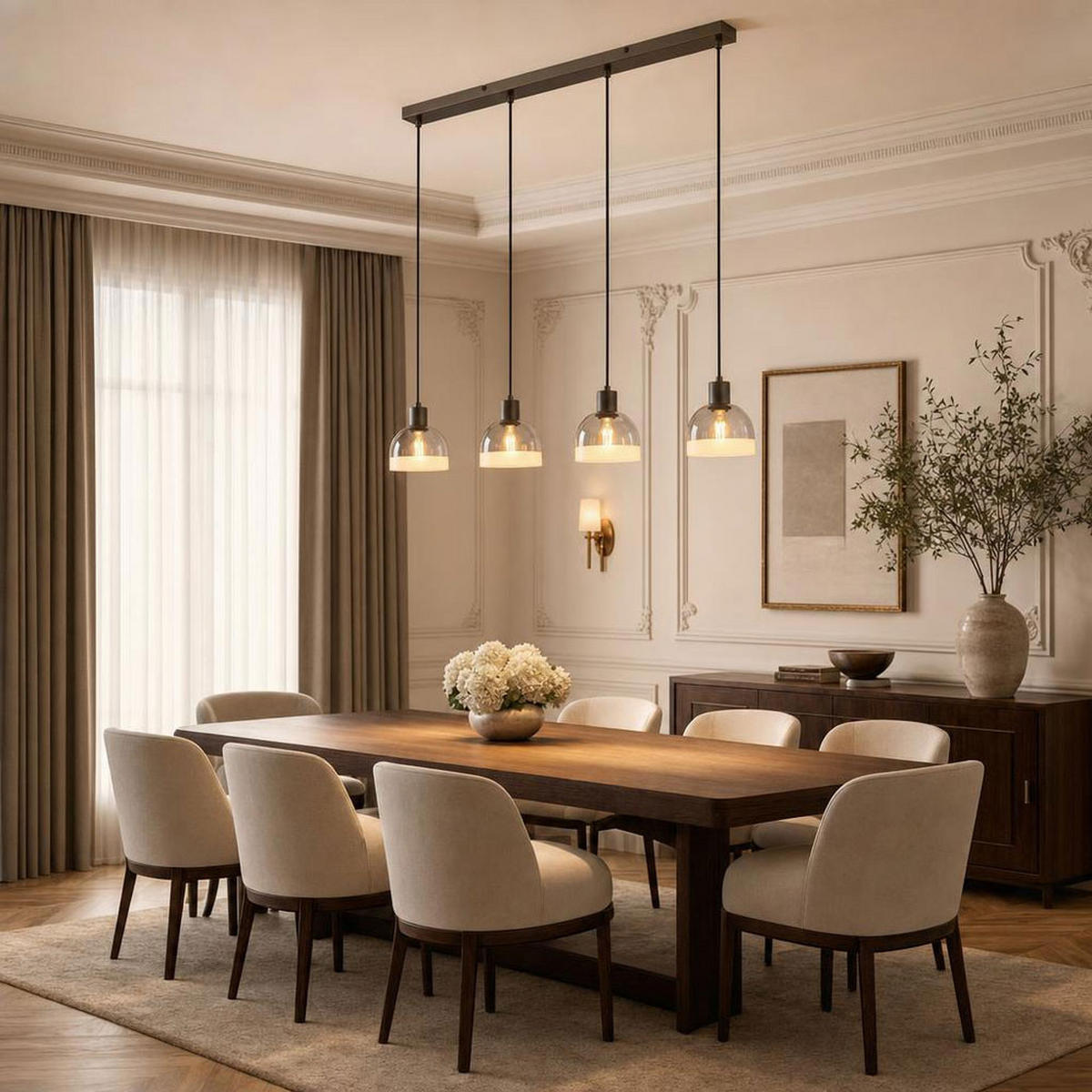 HÄNGELEUCHTE KAIRO - Schwarz, Glas (105/15/120cm) - Globo Lighting