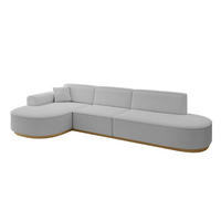 ECKSOFA Ottomane Links MARI-L2-v2 - 328x171x83 cm Hellgrau Bouclé - Hellgrau, Holzwerkstoff/Textil (328/171cm) - ALTDECOR