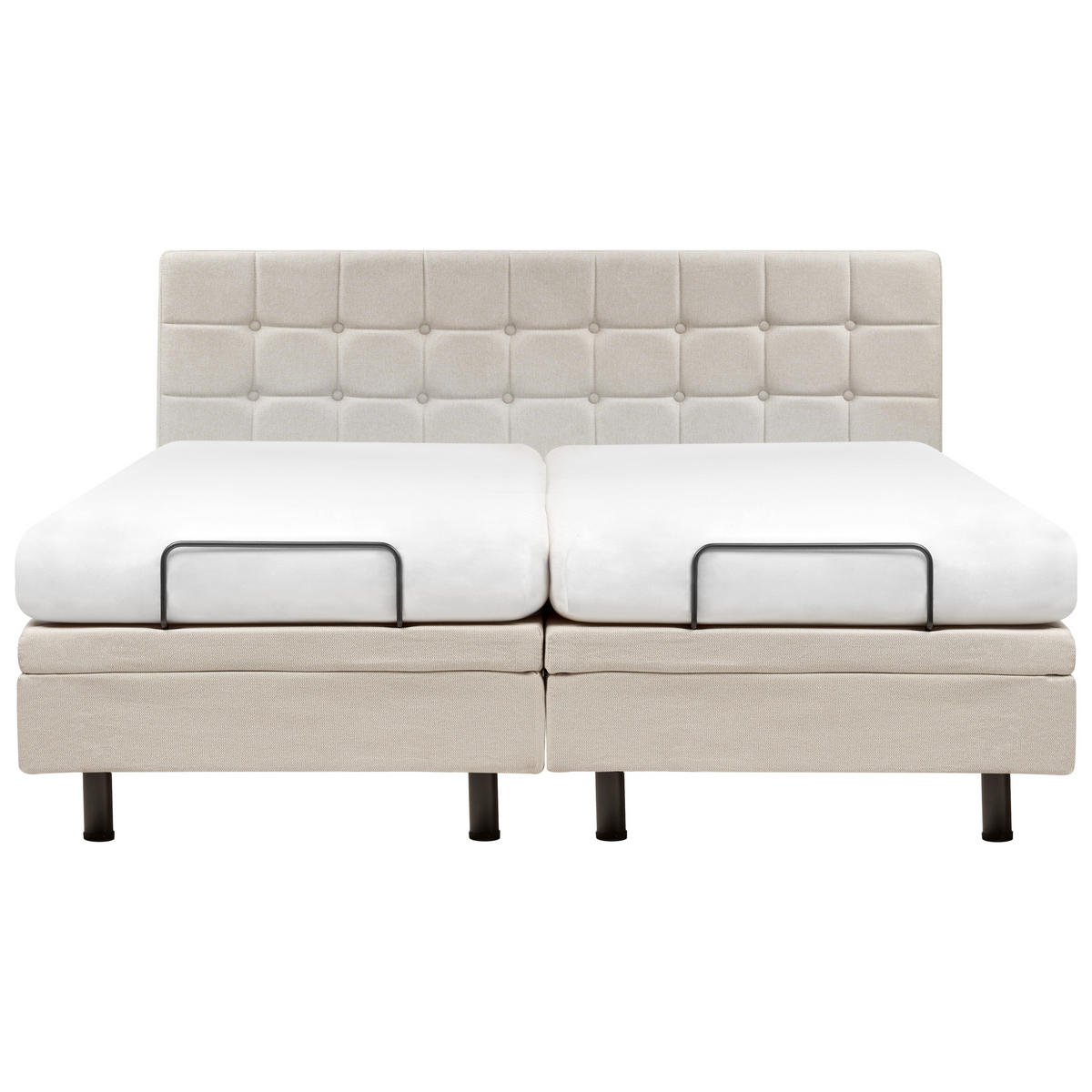 POLSTERBETT verstellbar 180x200 cm Beige Duke - Beige, Textil (180/200cm) - Beliani