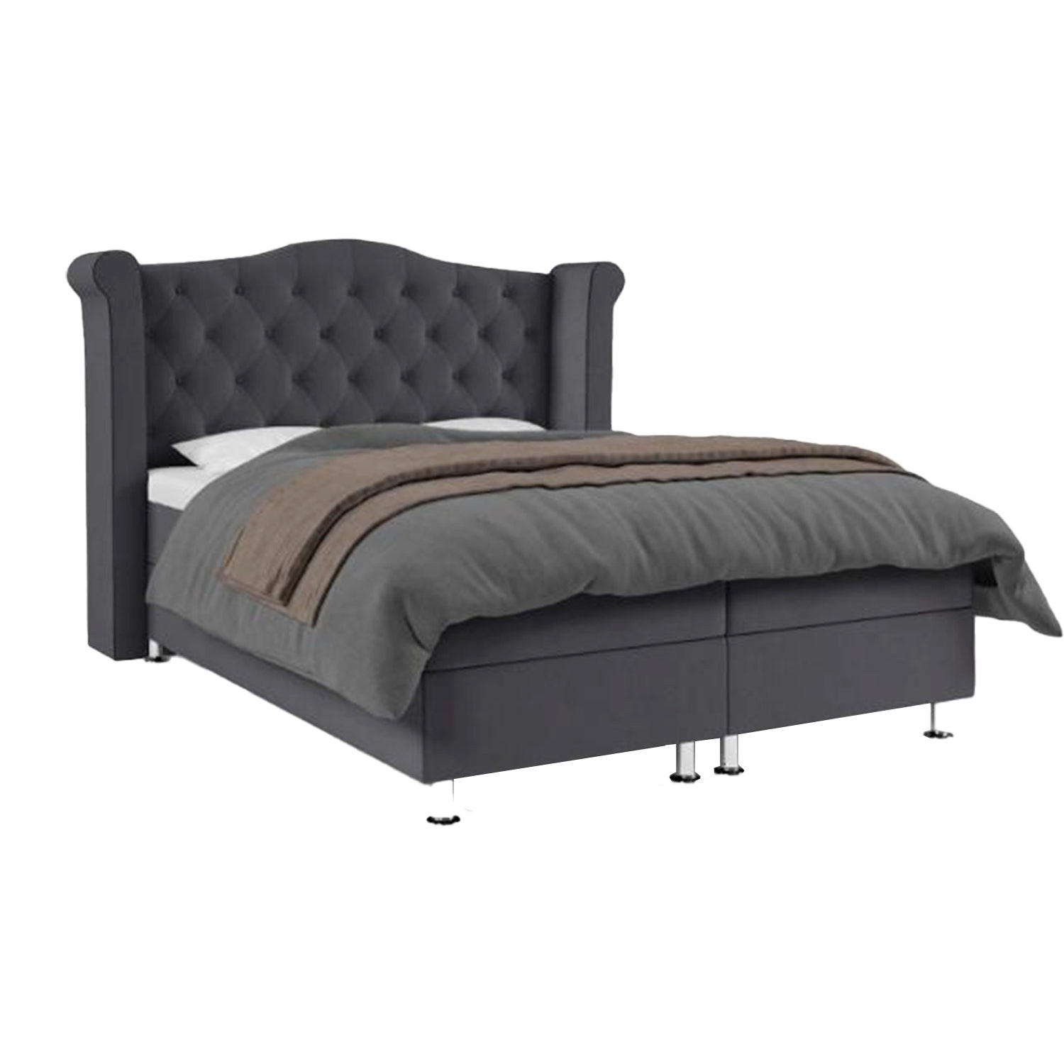 Best For Home Boxbett Schwarz 160x200 cm