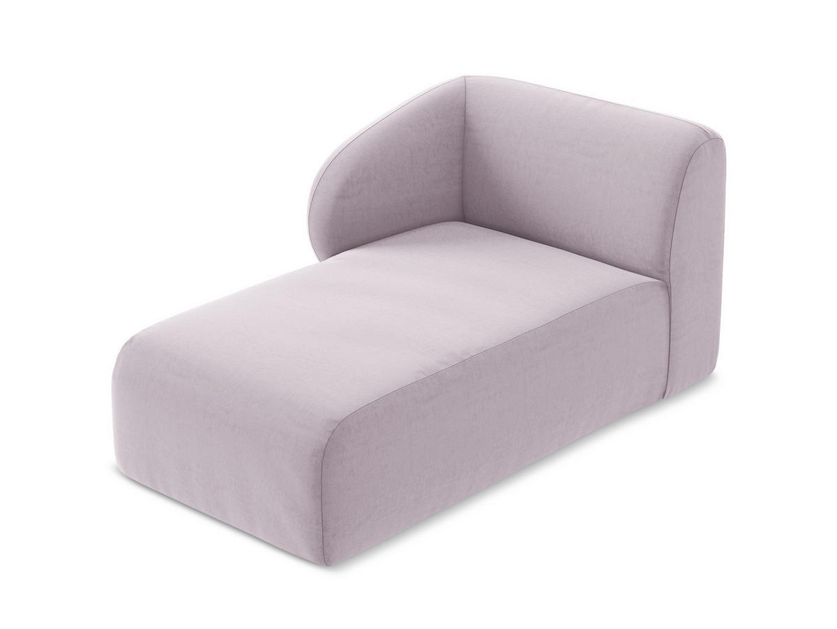 SOFAELEMENT Links Samt Stoff Violett - Flieder/Schwarz, Holzwerkstoff/Kunststoff (91/75/166cm) - Makamii