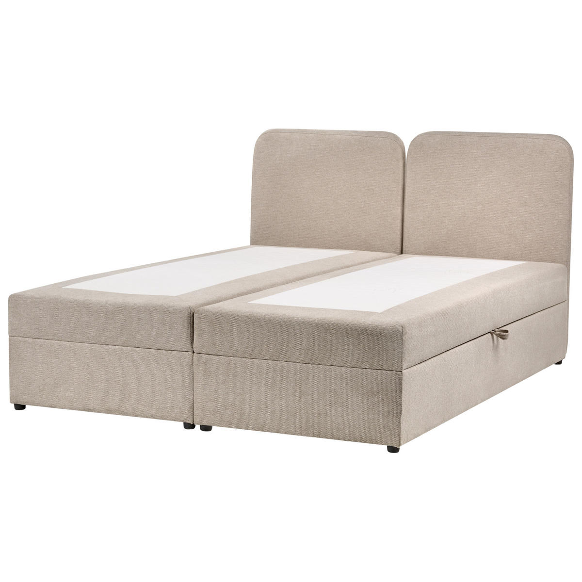 BOX POSTELJA s prostorom za shranjevanje 160/200 blago sivo rjava Chancellor - sivorjava, tekstil (160/200cm) - Beliani