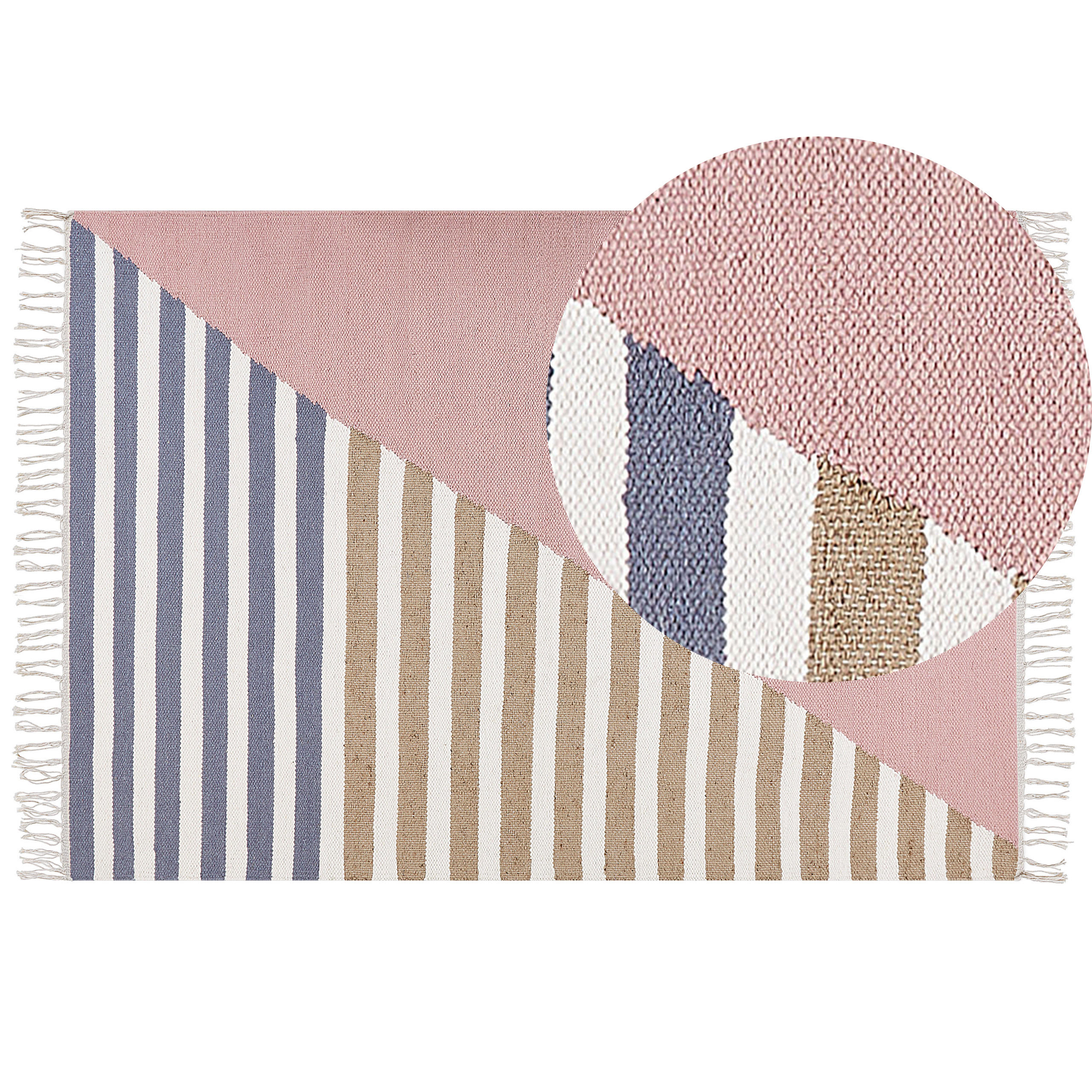 TEPPICH geflochten Engiz 230/160 cm - Multicolor, Textil (160/230cm) - Beliani