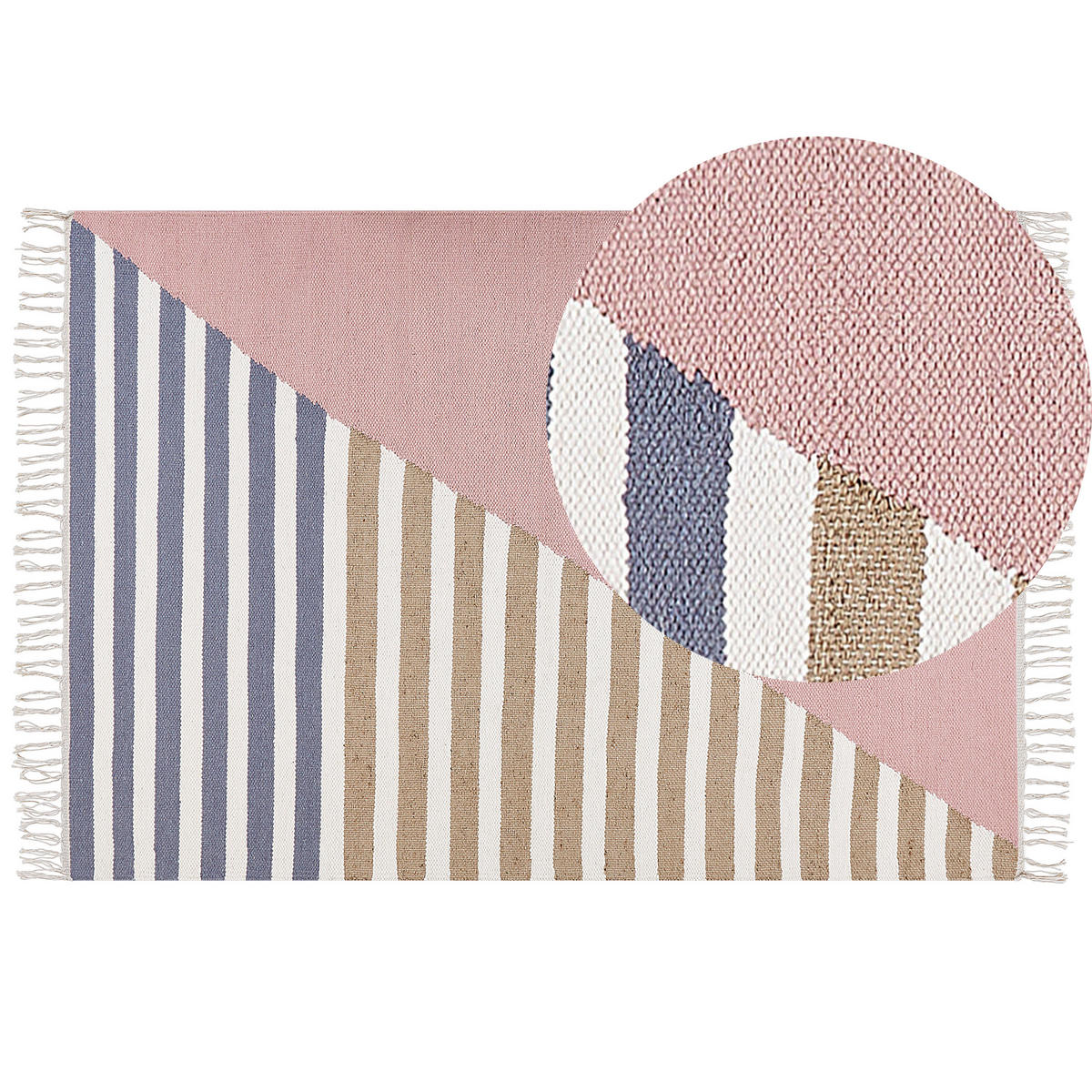 TEPPICH geflochten Engiz 230/160 cm - Multicolor, Textil (160/230cm) - Beliani