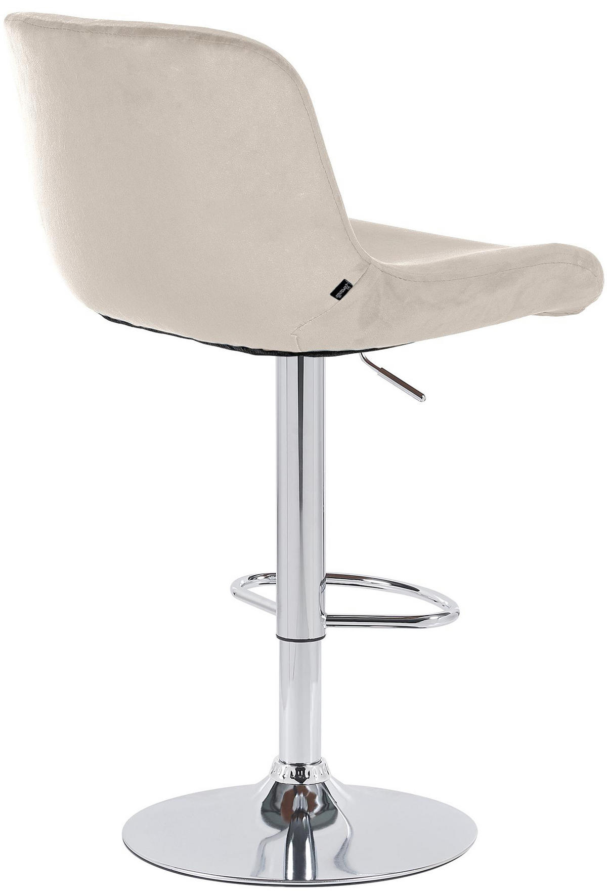BARHOCKER 2er Set Salomon Chrom Samt creme - Chromfarben/Naturfarben, Textil/Metall (50/106/52cm) - TPFLiving