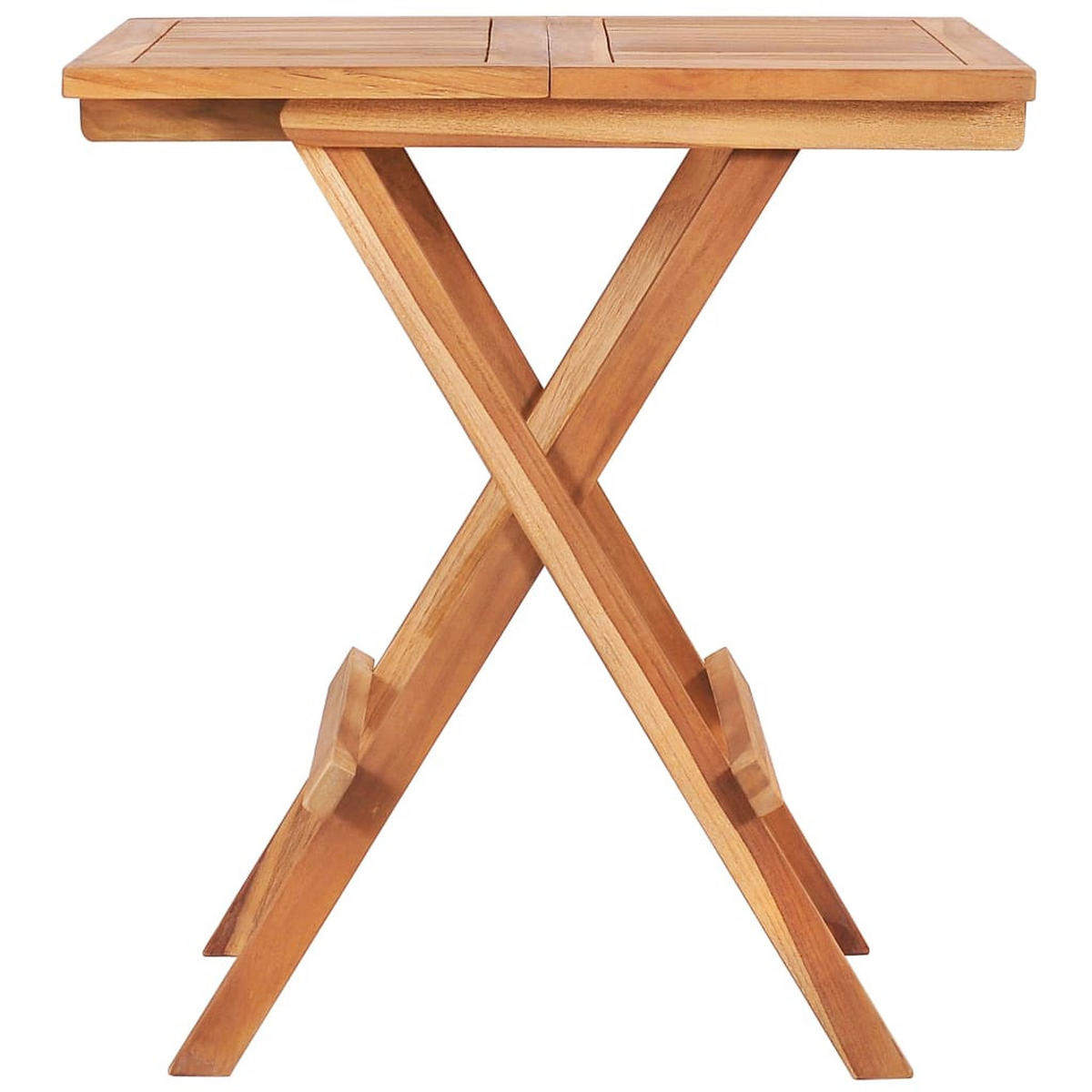 BISTRO-SET 3Er Set Klappbar Teak Massivholz - Braun, Holz - vidaXL