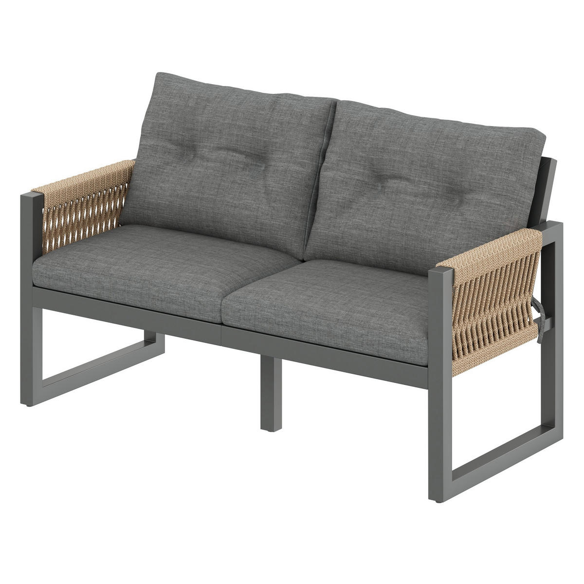 DINING-LOUNGESET Grau 6-teilig - Grau, Textil - Kaket