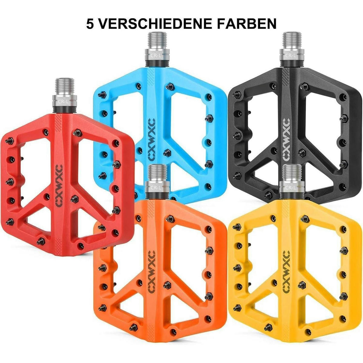 FAHRRADPEDALE Nylonfaser rutschfest 9/16 Zoll Schwarz - Schwarz, Kunststoff (12/1.5/12cm)