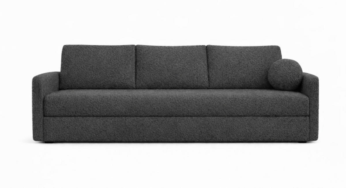 SOFA Dunkelgrau SISI Mit Schlaffunktion - Dunkelgrau/Grau, Textil (207/90/87cm) - Sepro Meble