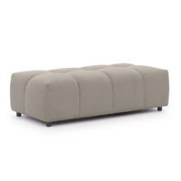 HOCKER Bubble mit Sitzfläche in Bubble-Optik aus weichem Taupe Strukturstoff mit schöner Sitzkomfort - Taupe/Schwarz, Holz/Kunststoff (147/42/74cm) - S-Style Möbel