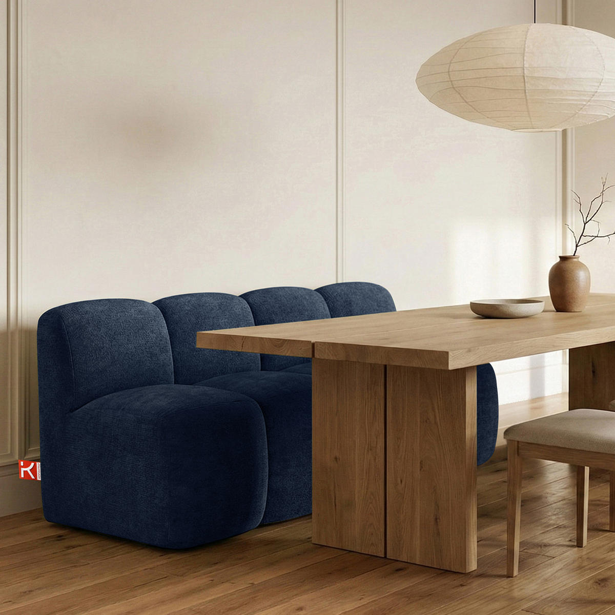 ESSZIMMERBANK BRESCO, Dunkelblau - Dunkelblau, Holz/Holzwerkstoff (163/80/72cm) - KONSIMO®