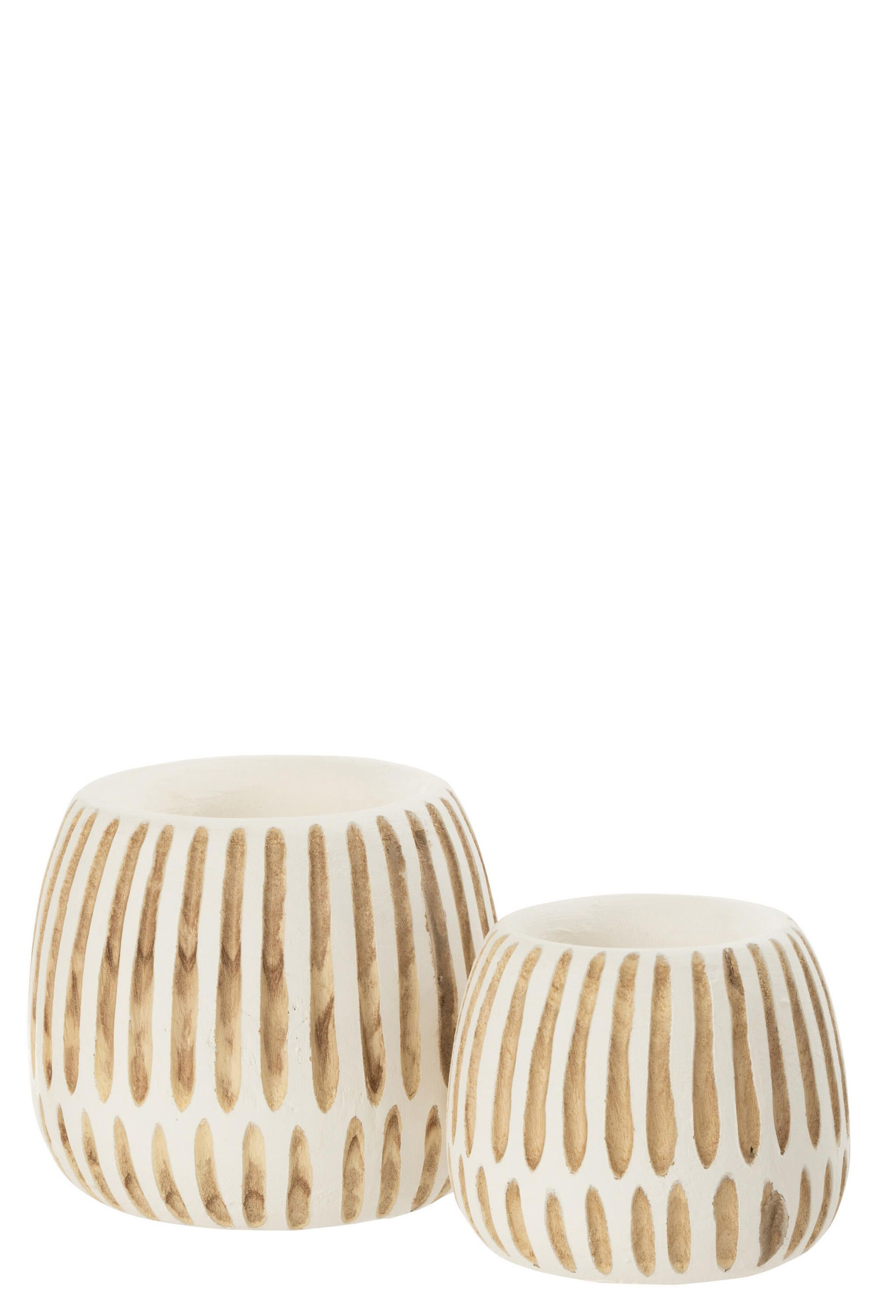 BLUMENTOPF YING - Holz - Weiß - M - Ø 20 cm - Weiß, Holz (20/18cm) - J-Line