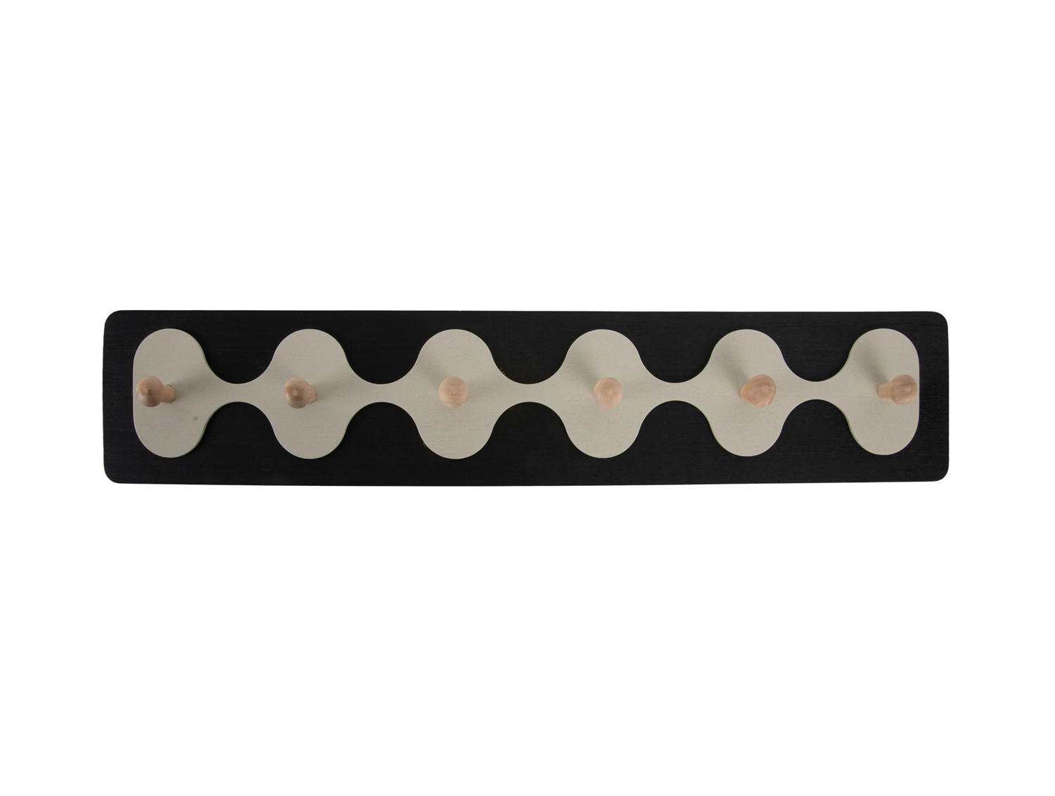 WANDGARDEROBE Rizar Schwarz 60/4.5/11.5 cm - Schwarz, Holz (4.5/11.5/60cm) - Present Time