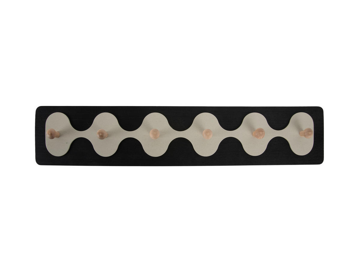 WANDGARDEROBE Rizar Schwarz 60/4.5/11.5 cm - Schwarz, Holz (4.5/11.5/60cm) - Present Time