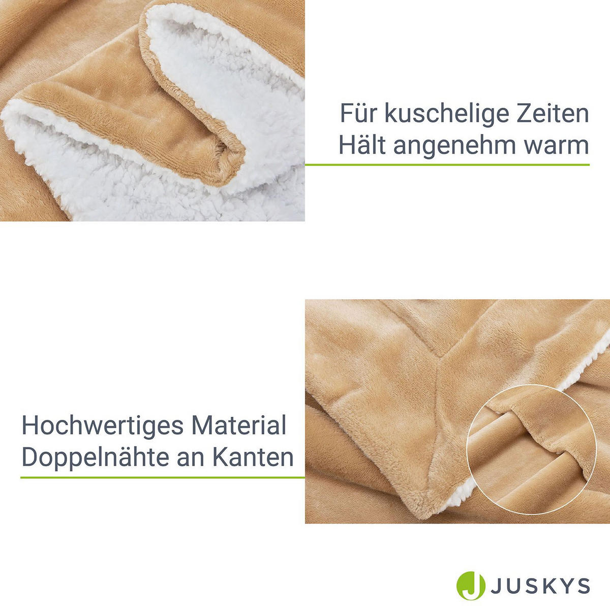 FLEECEDECKE Kuscheldecke 150x200 cm camel - Hellbraun, Textil (150/200cm) - Juskys