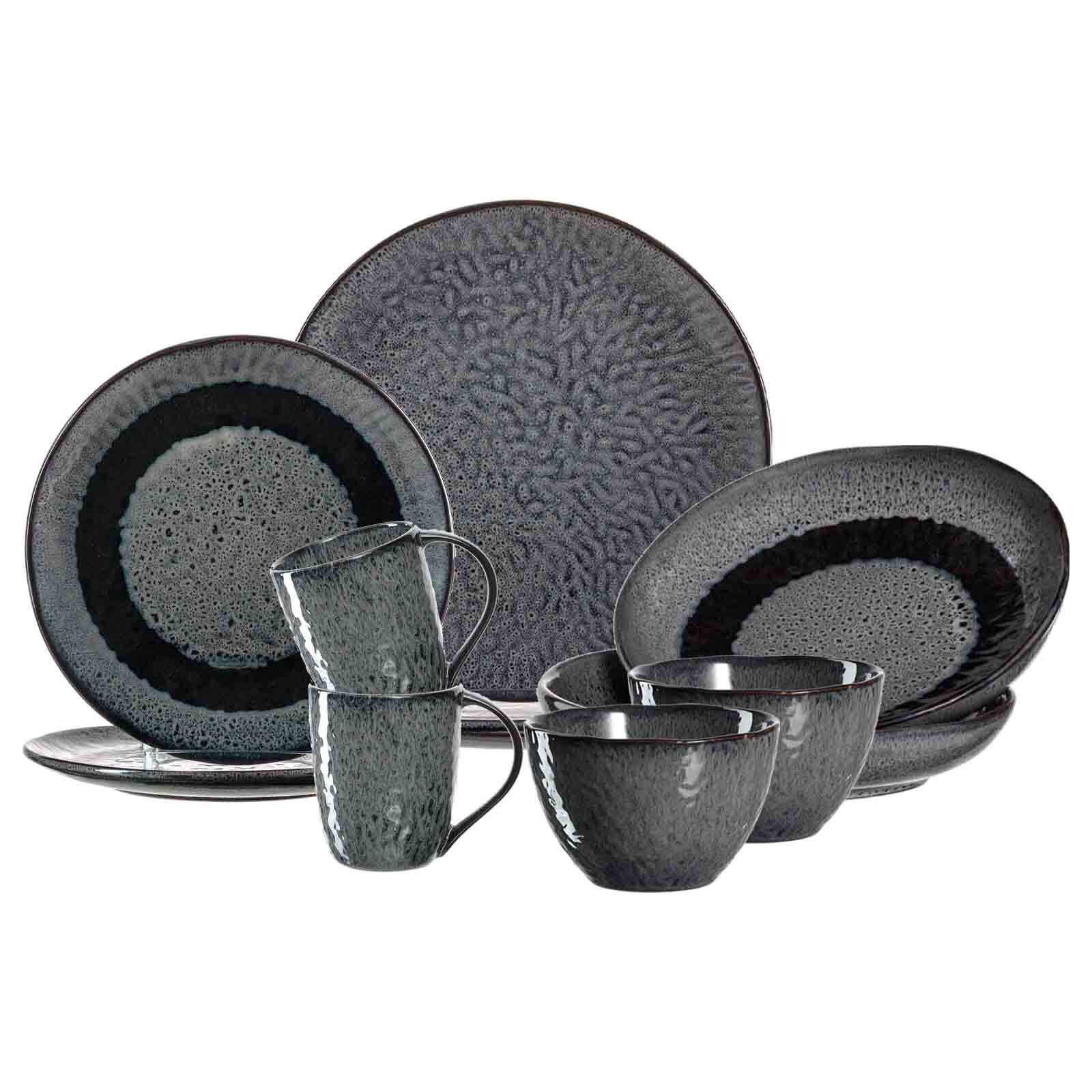 TAFELSERVICE Matera Anthrazit 10er Set - Anthrazit, Keramik (1/1/1cm) - Leonardo Living