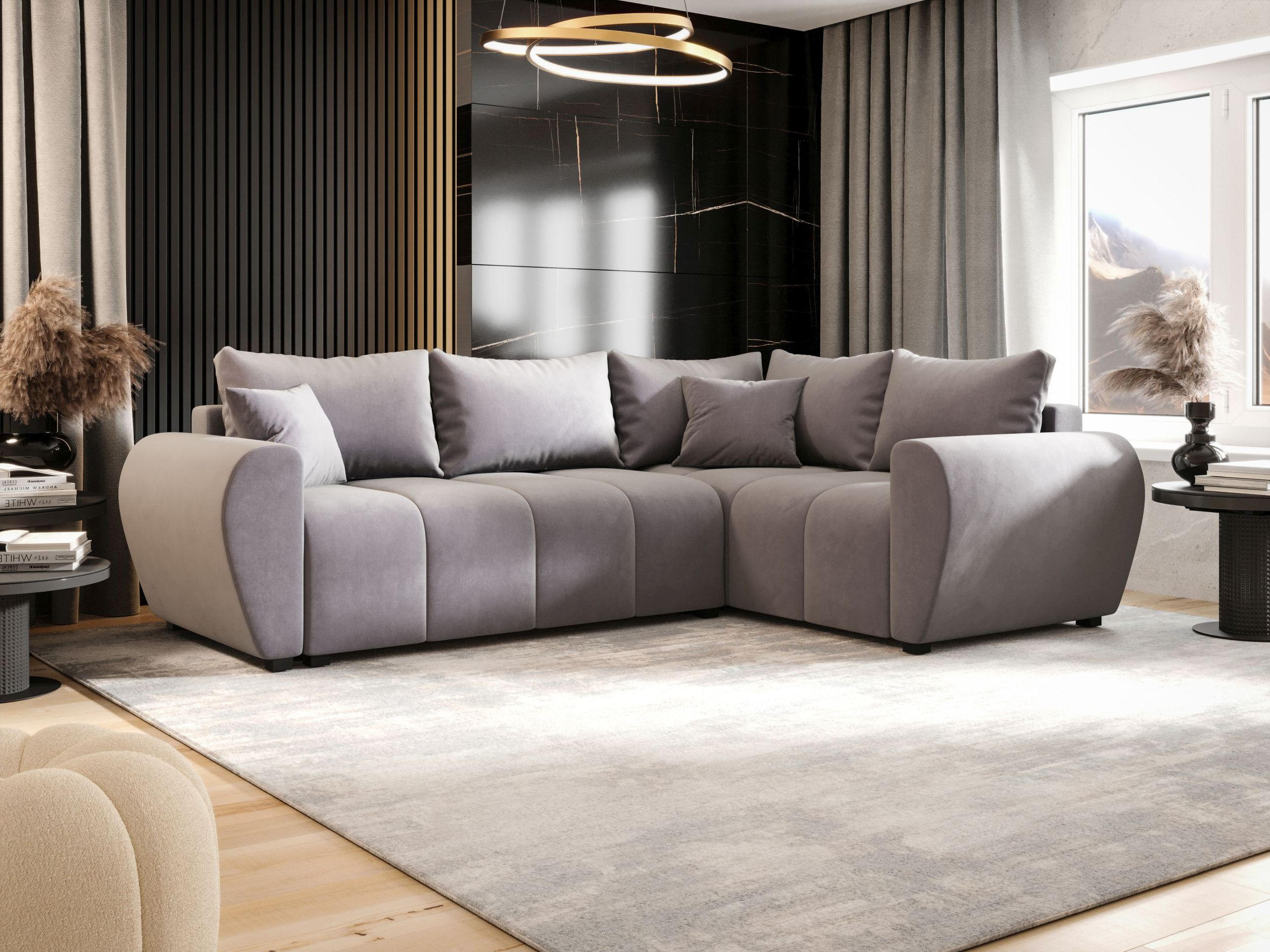 ECKSOFA MOLISA L Itaka 50 Rechts mit Schlaffunktion - Grau, Textil (245/145cm) - Bedante