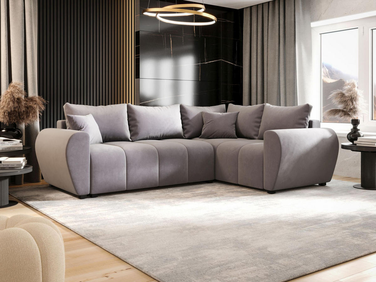ECKSOFA MOLISA L Itaka 50 Rechts mit Schlaffunktion - Grau, Textil (245/145cm) - Bedante