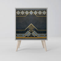 SIDEBOARD ROYAL ORDINARINESS, Grau, 57,5x42x77,5 cm, Schräge Buchenholzfüße - Buchefarben/Multicolor, Holzwerkstoff/Buchenholz (57.5/77.5/42cm) - SpaceRebels